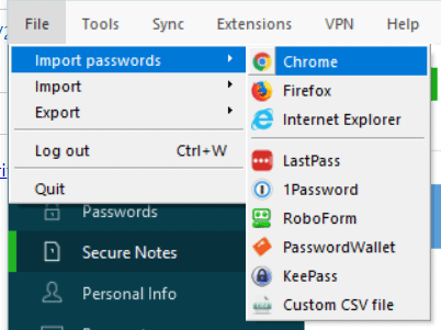 import passwords from your browser