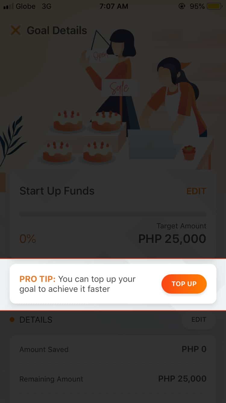 Top up your goal to achieve it faster.