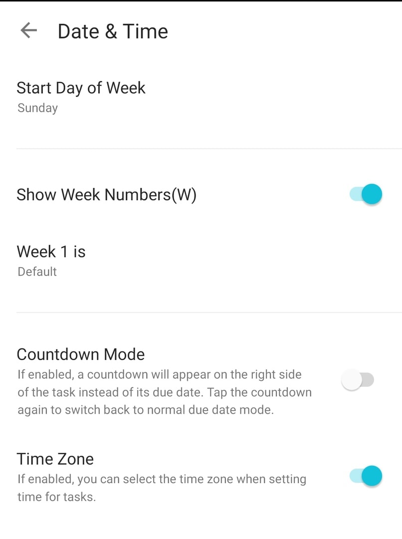 Customize your Date and time view of your task due dates