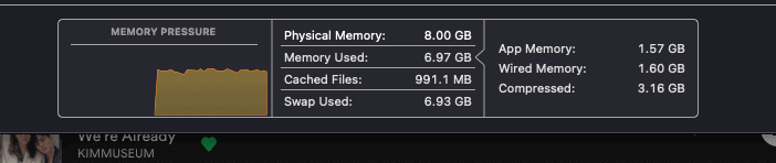 Memory Swap issue on M1 MacBook Air 8GB RAM